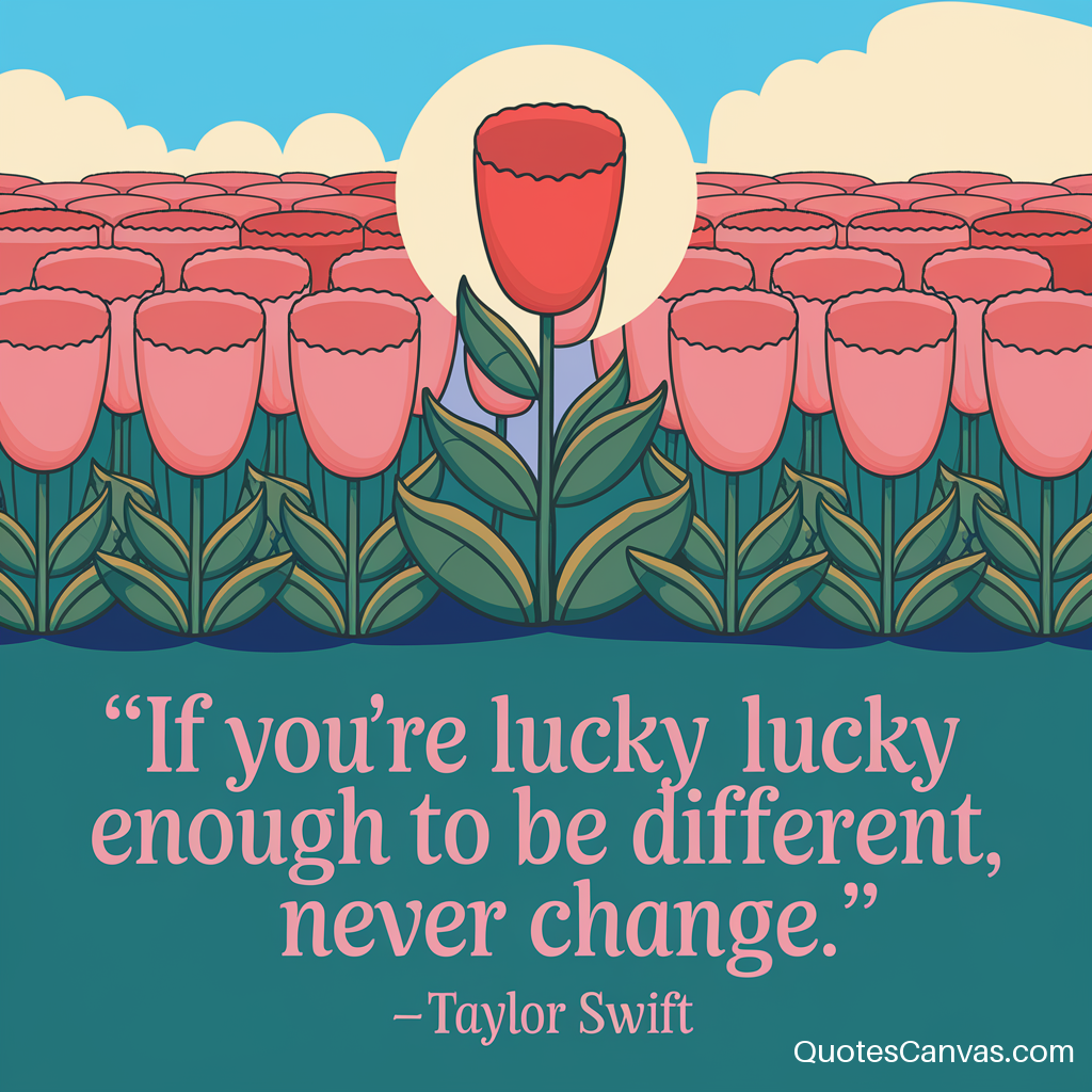 If you're lucky enough to be different, never change.